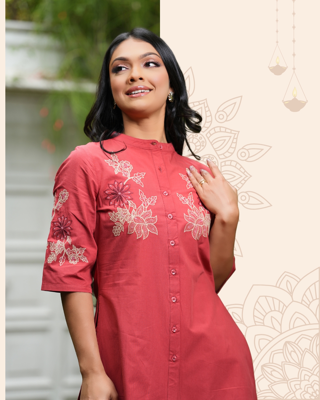 Kurta Top and Pant Set (Button-Down Embroidery) – Image 5
