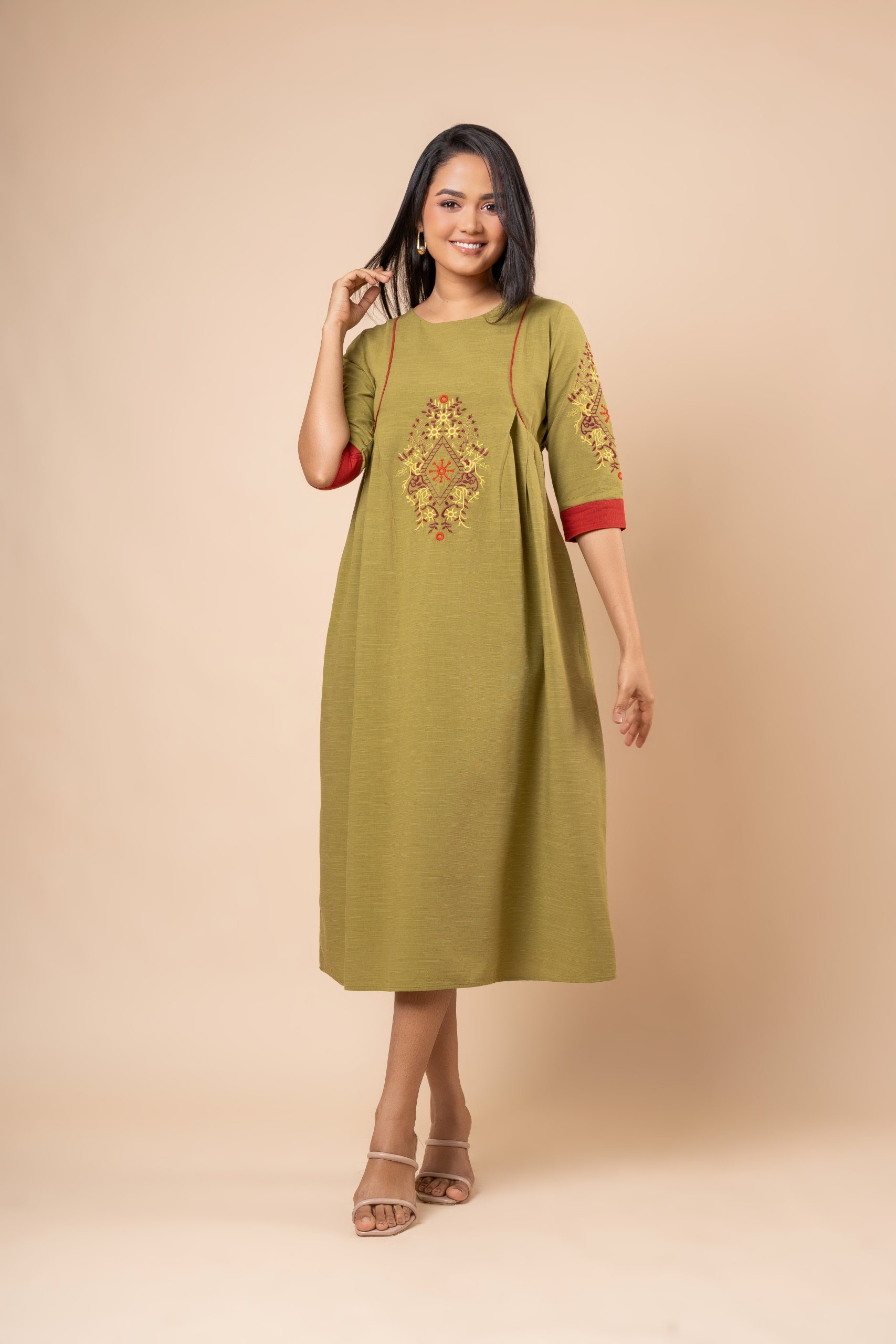 Abstract Patterned Midi Dress – Image 5