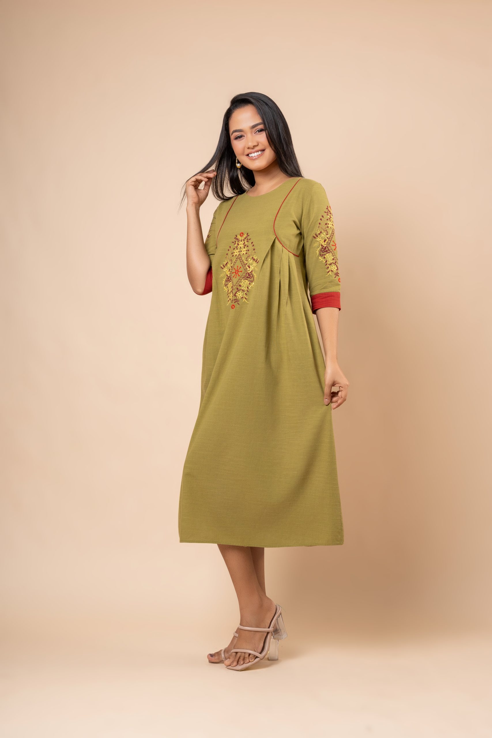 Abstract Patterned Midi Dress – Image 4
