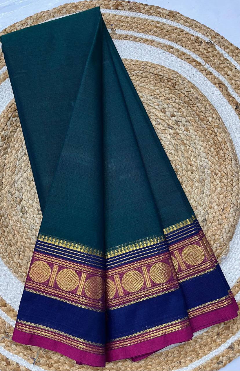 Super trending Kanchi Cotton Sarees with blouse material – Image 2