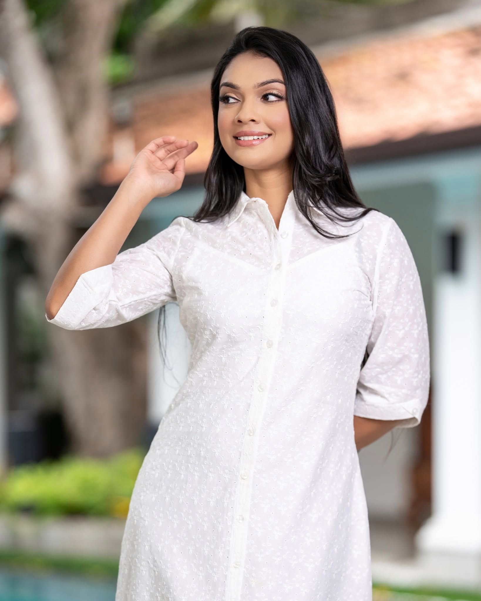  Button-Front Point-Collar Maxi Shirt Dress – Image 3