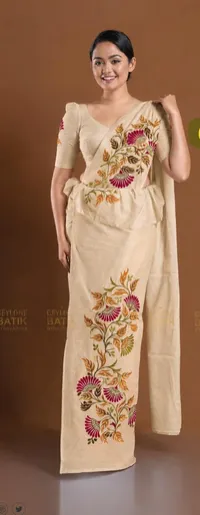 Elegant Sri Lankan Embroidery Saree – Image 1