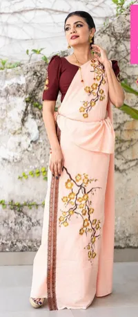 Elegant Sri Lankan Embroidery Saree – Image 1
