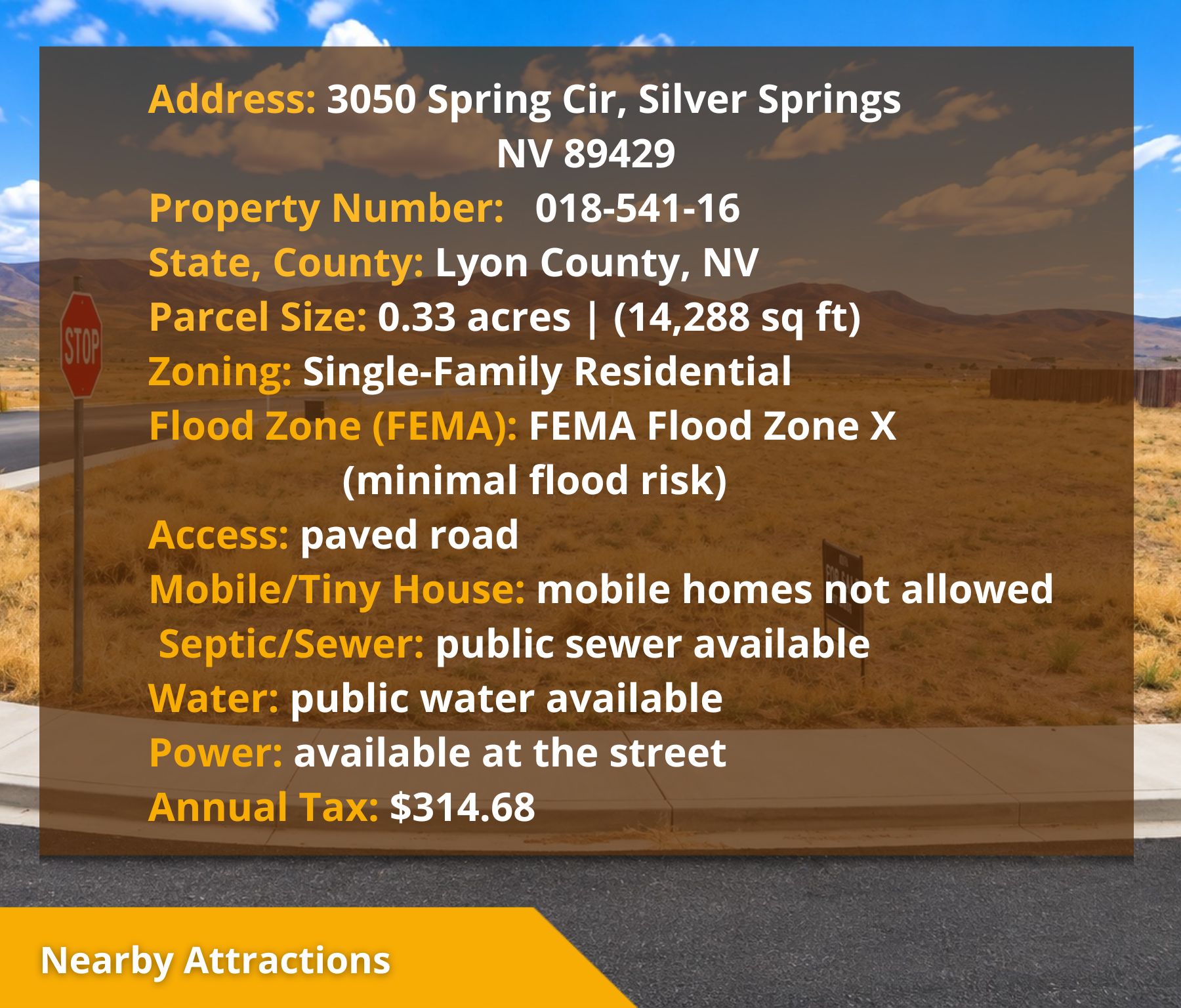 0.33-Acre Corner Lot in Silver Springs, NV – $59,900. Call Us Now!  – Image 16