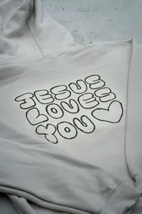 "JESUS LOVES YOU" White Hoodie – Image 4