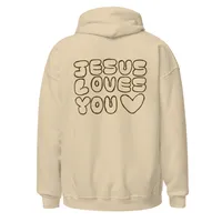 "JESUS LOVES YOU" Cream Hoodie – Image 2
