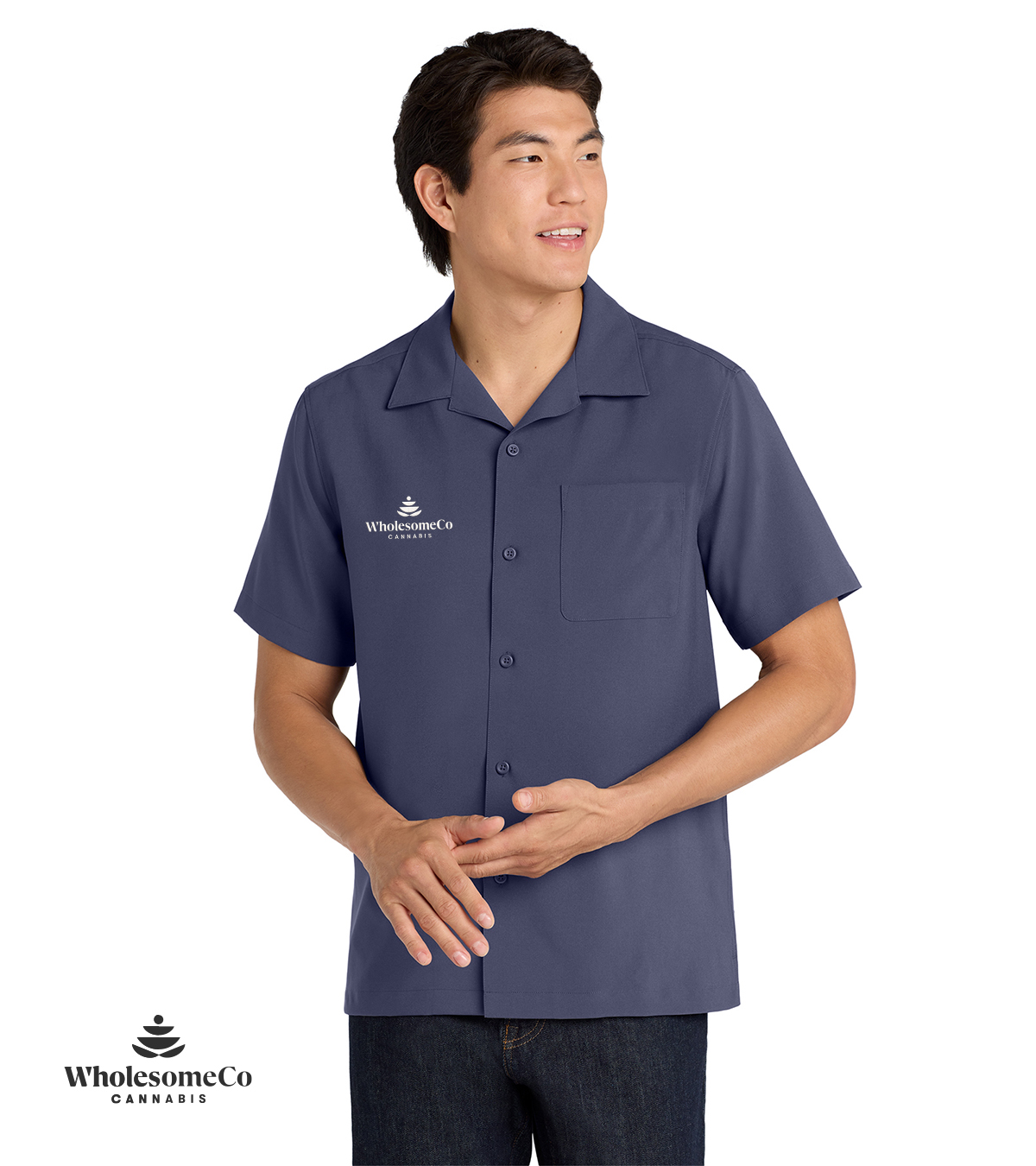 Core 365 CE520 Men's UltraUVP Shoreline Staff Shirt – Classic Navy with White Logo, S