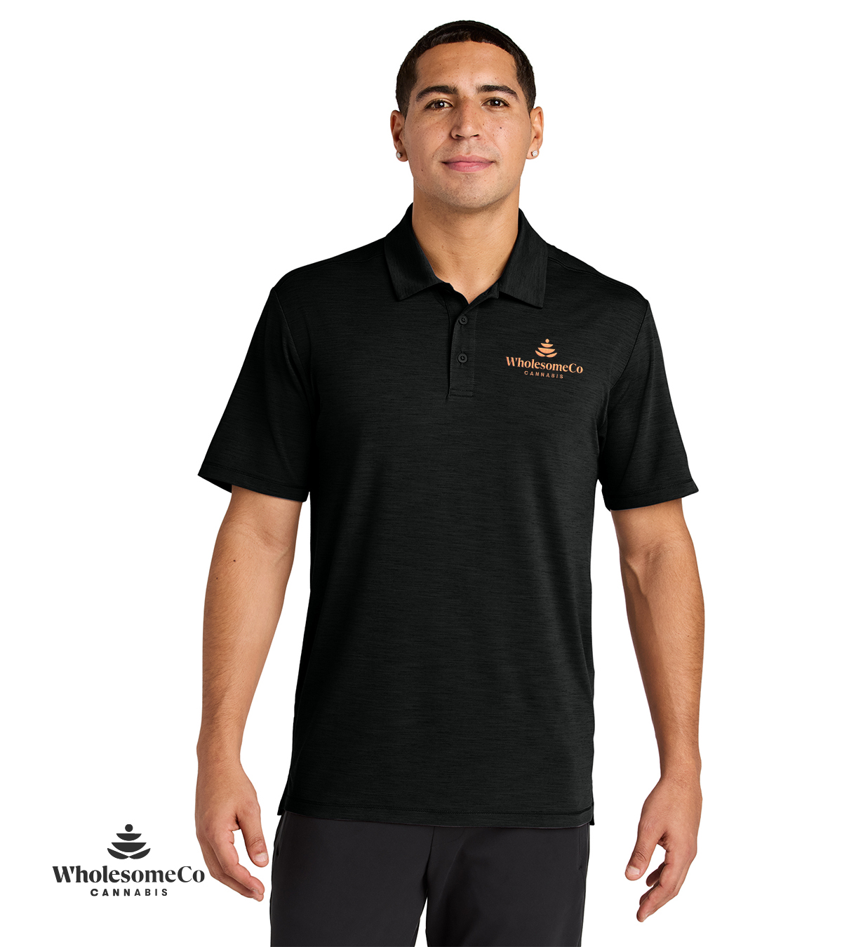 Sport-Tek ST490 Versa Polo – Black with Copper Logo, S