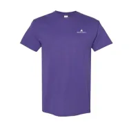 2.5" W- White+Base Logo- Screen Printed- Gildan Heavy Cotton 100% Cotton T-Shirt – Lilac, L