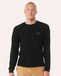 3" W Embroidery Heavyweight Long Sleeve Tee – Black, S