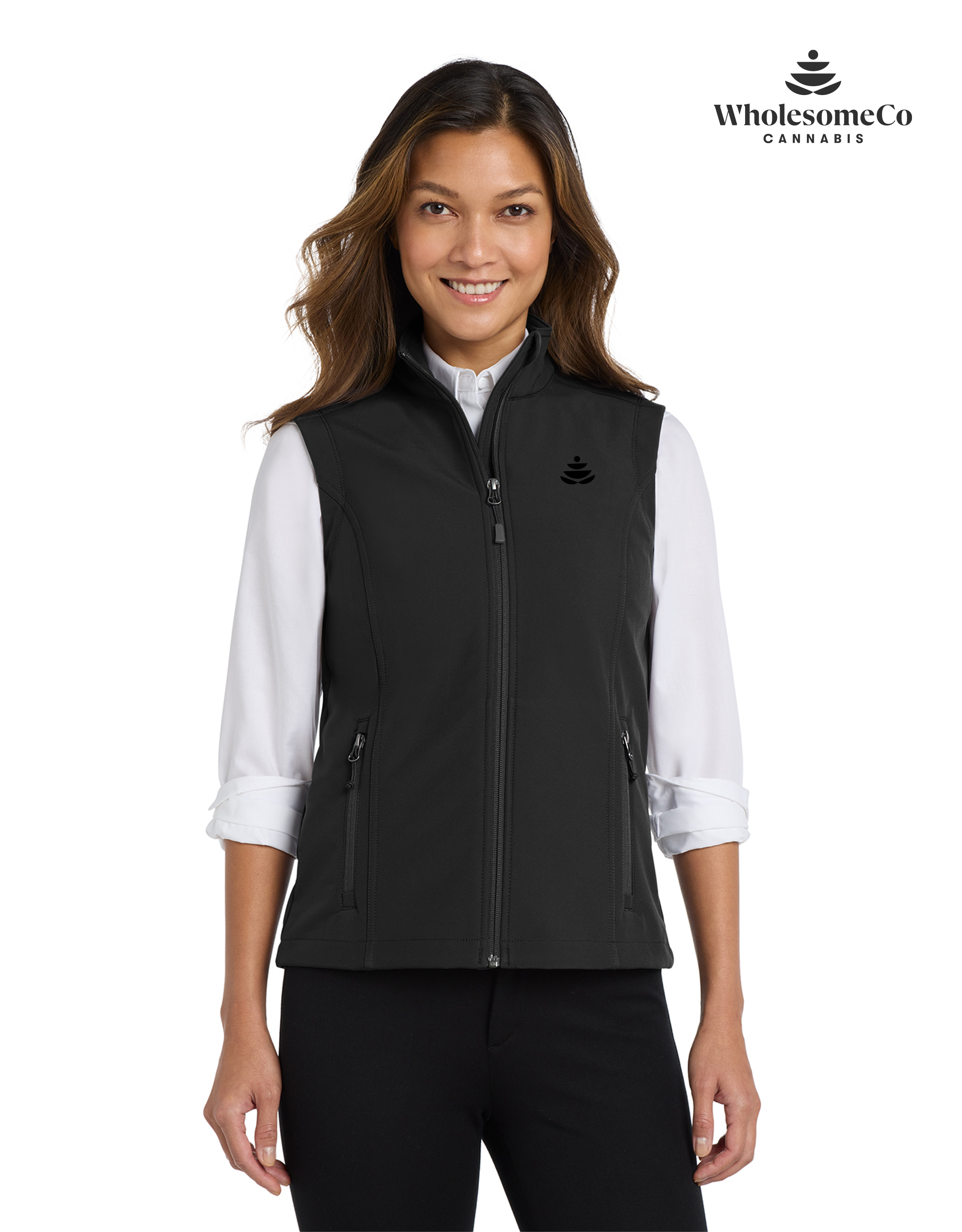 Port Authority Women's Core Soft Shell Vest – Black logo, XS