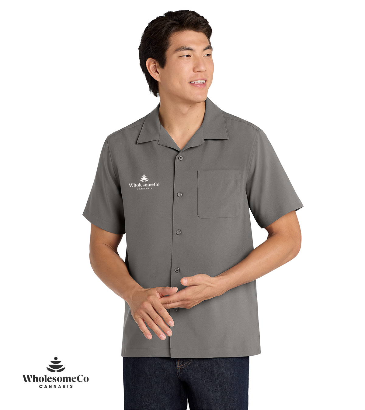 Core 365 CE520 Men's UltraUVP Shoreline Staff Shirt – Stone with White Logo, S
