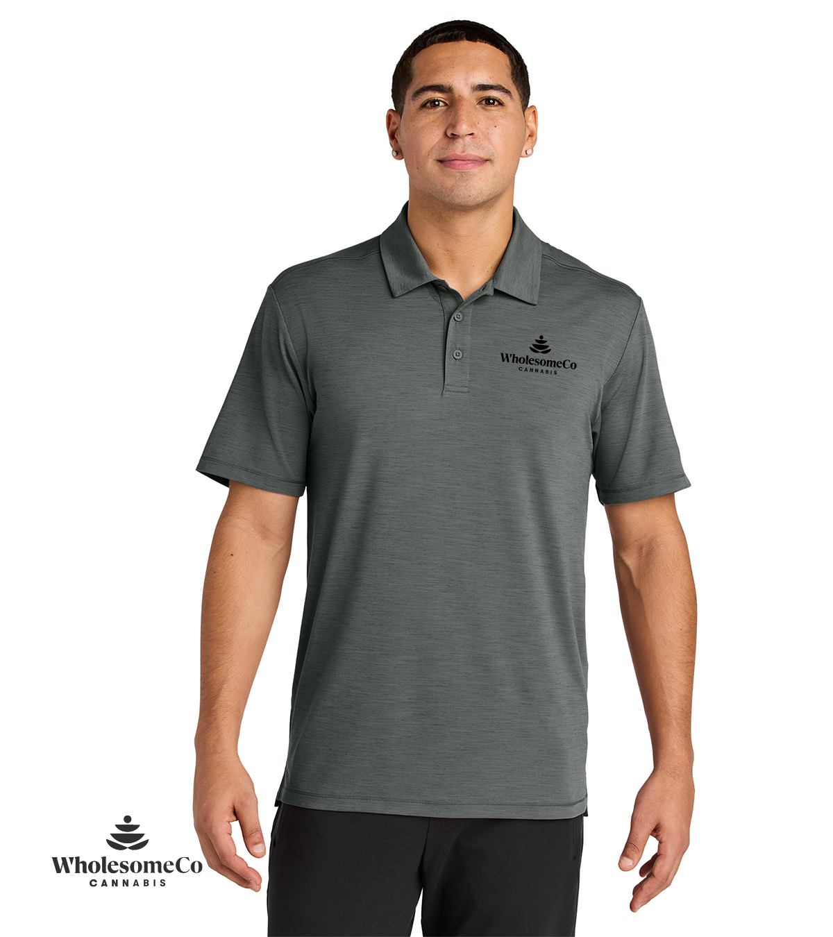 Sport-Tek ST490 Versa Polo – Shadow Grey with Black Logo, XL