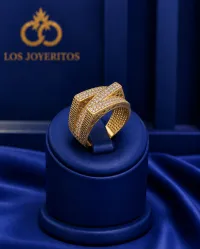  10K Gold Multi-Row Statement Ring – Image 1