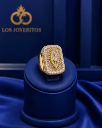10K Gold Rectangular Eye Ring – Image 1