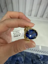 14K Gold Blue Stone Statement Ring – Image 3