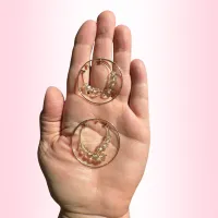 Golden Glow Crystal Hoops – Image 3