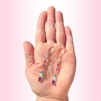 Sunrise Palette Beaded Drop Earrings – Image 2