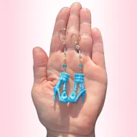 Aqua Muse High-Heeled Shoe Dangle Earrings – Image 2
