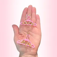 Pink Atelier Beaded Mini Hanger Earrings – Image 2