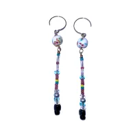 Paint Splash Totem Beaded Drop Earrings – Image 1