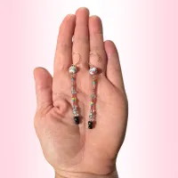 Paint Splash Totem Beaded Drop Earrings – Image 2