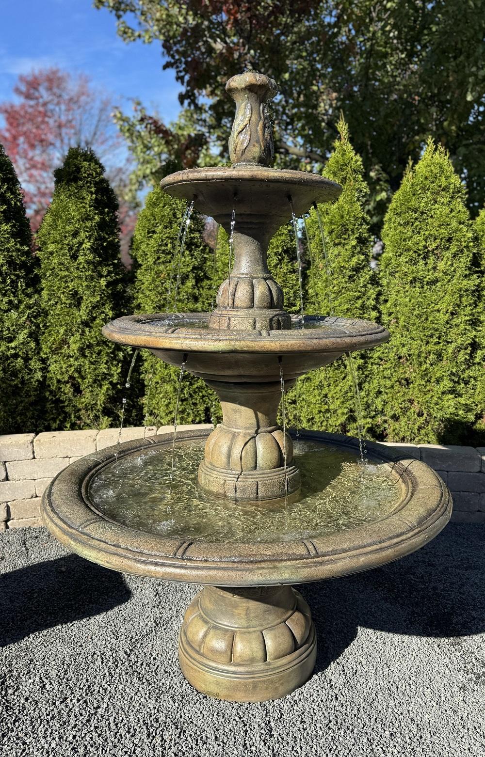 3-TIER CAST STONE GARDEN FOUNTAIN – Image 2