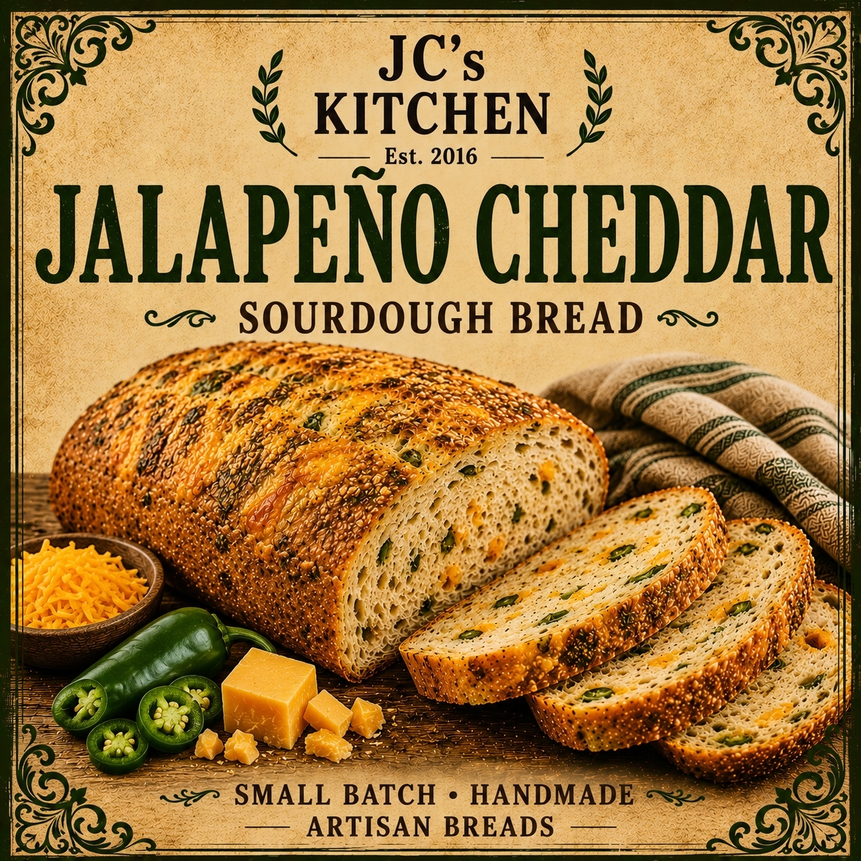 Jalapeño Cheddar Sourdough Bread – Image 1