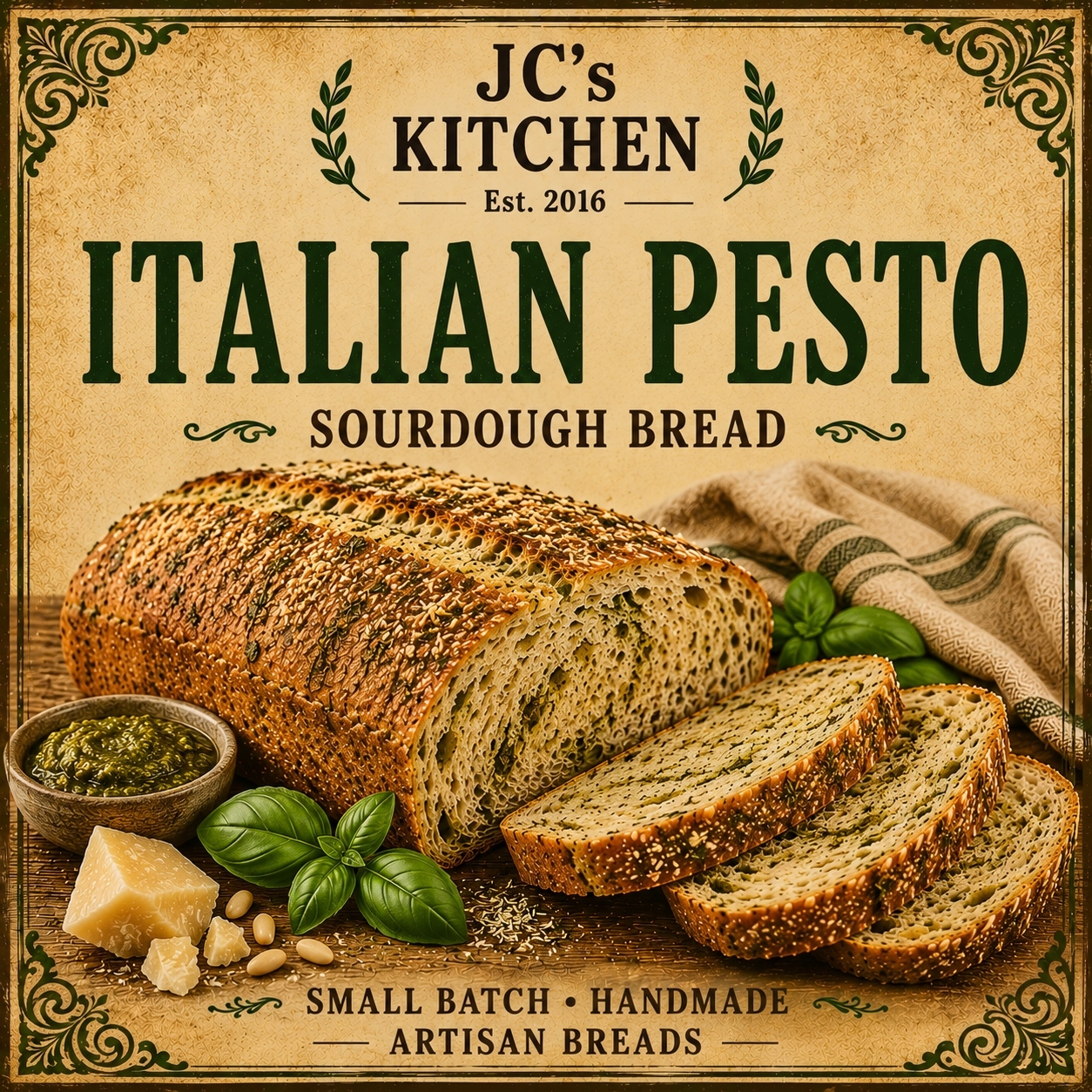 Italian Pesto sourdough Bread – Image 1