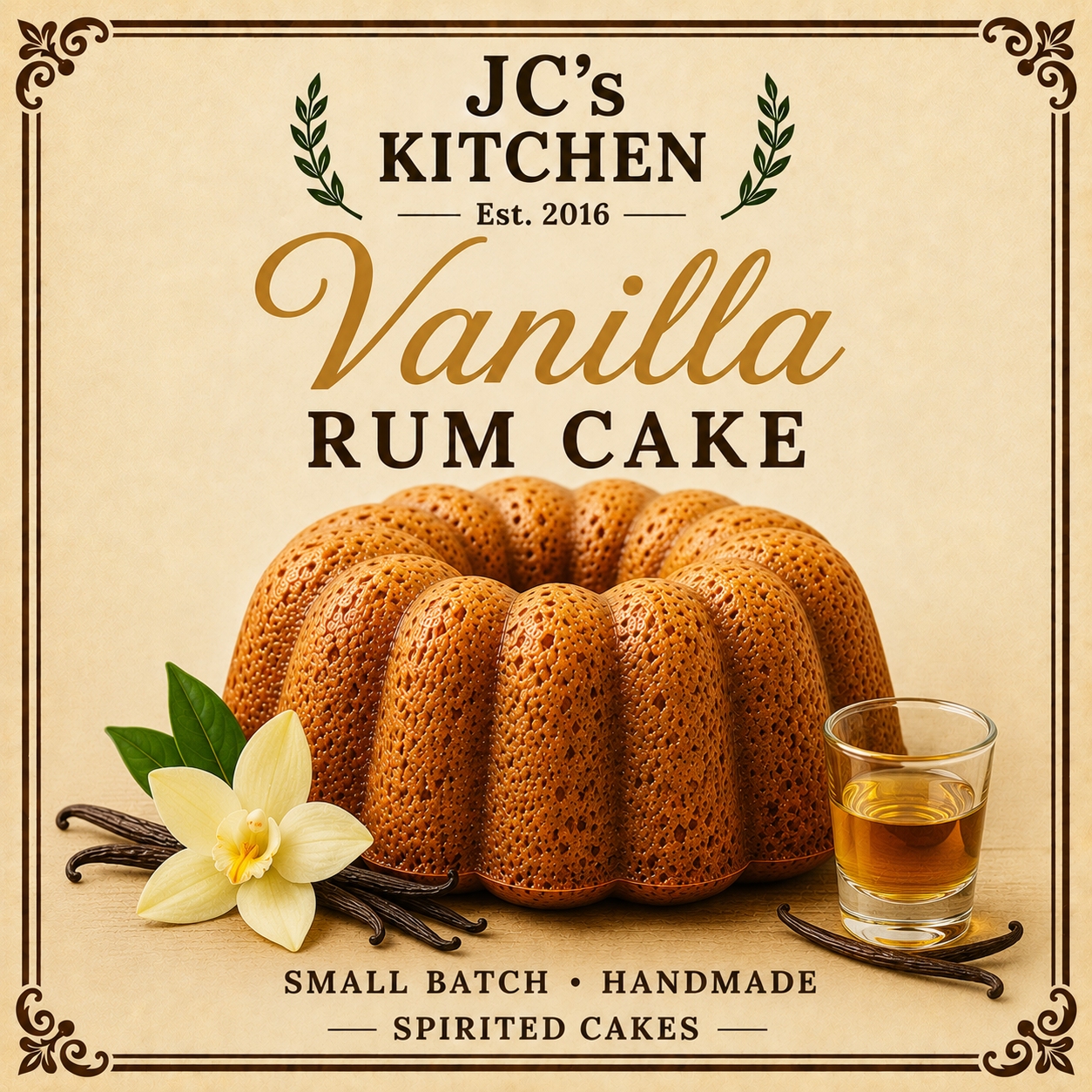 Vanilla Rum Cake – Image 1