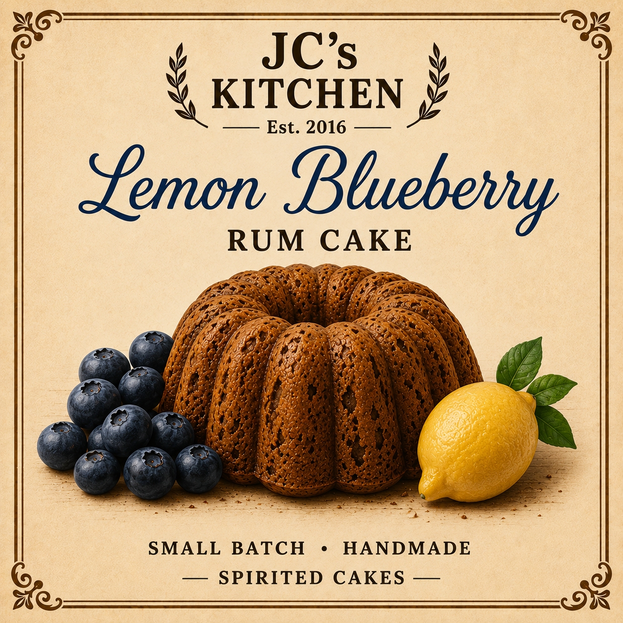 Lemon Blueberry Rum Cake – Image 1