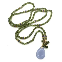 Elemental Luxe Necklace | Green Apatite & Tanzanite – Image 3