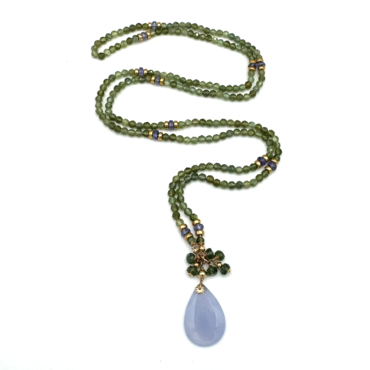 Elemental Luxe Necklace | Green Apatite & Tanzanite – Image 2