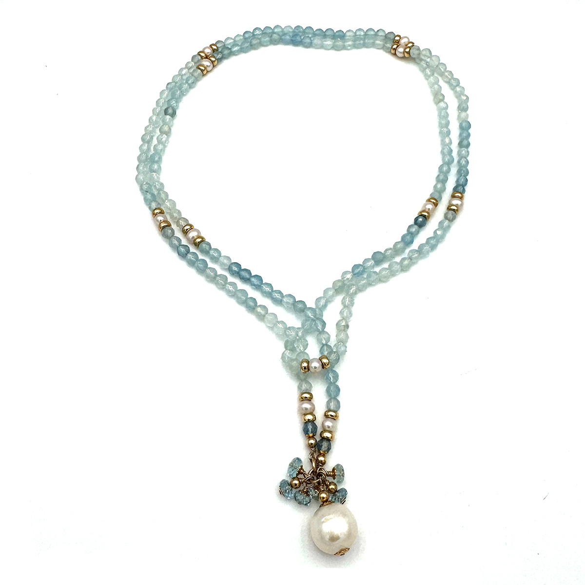 Elemental Luxe Necklace | Aquamarine & Pearl – Image 2