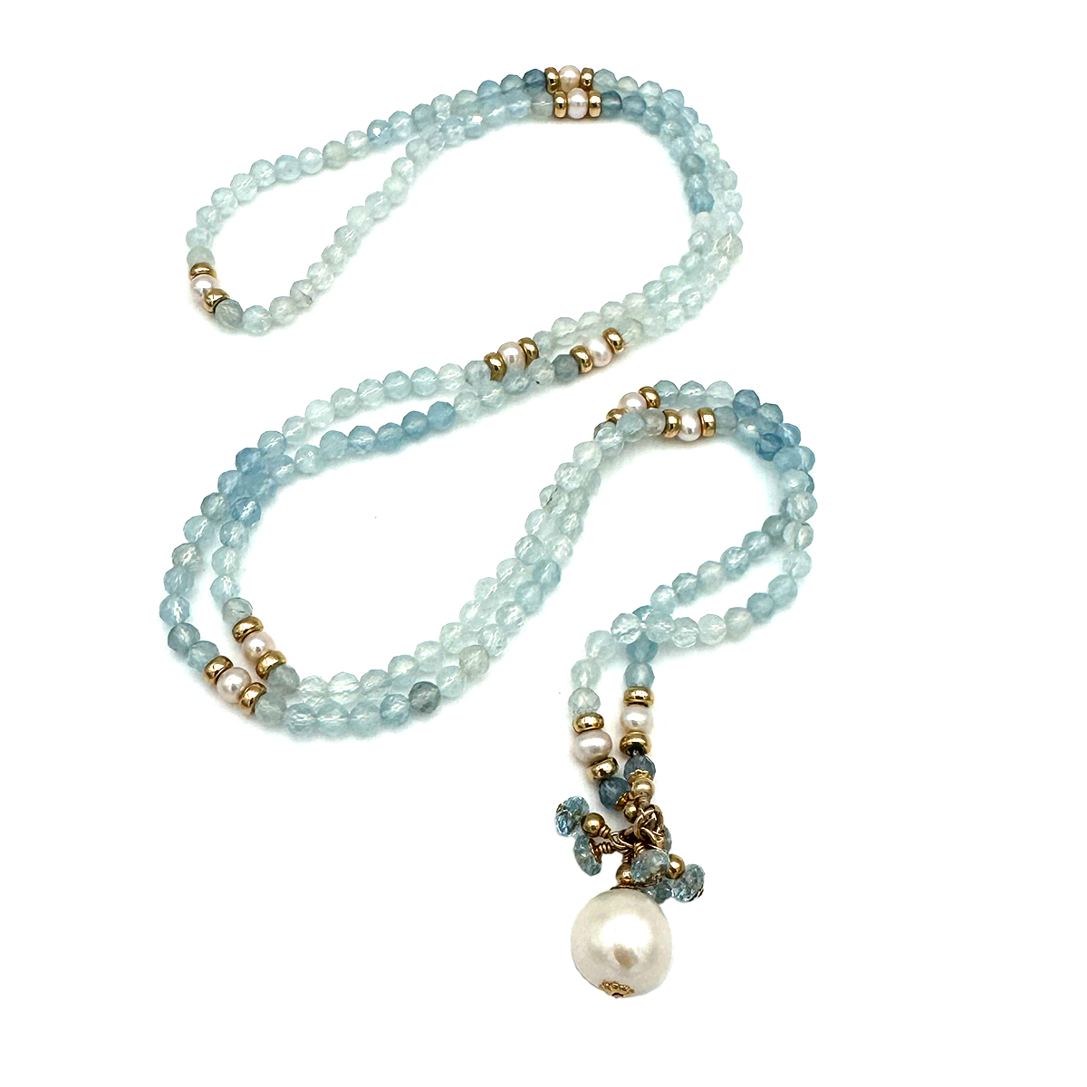 Elemental Luxe Necklace | Aquamarine & Pearl – Image 3