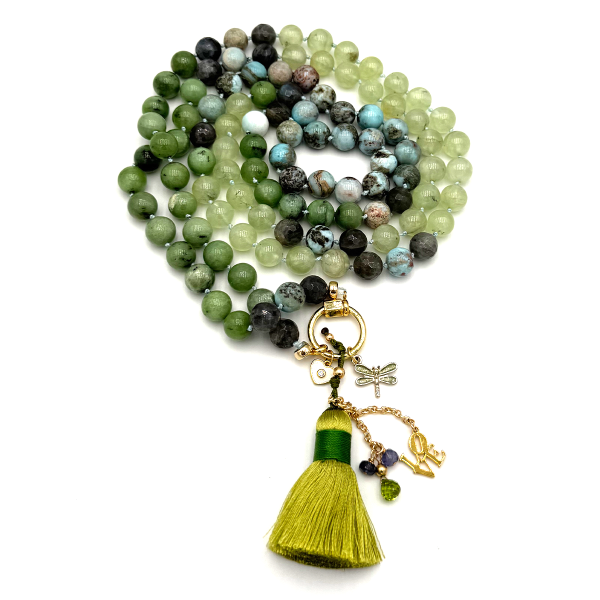 Elemental Frequency Necklace | Burmese Jade & Larimar – Image 2
