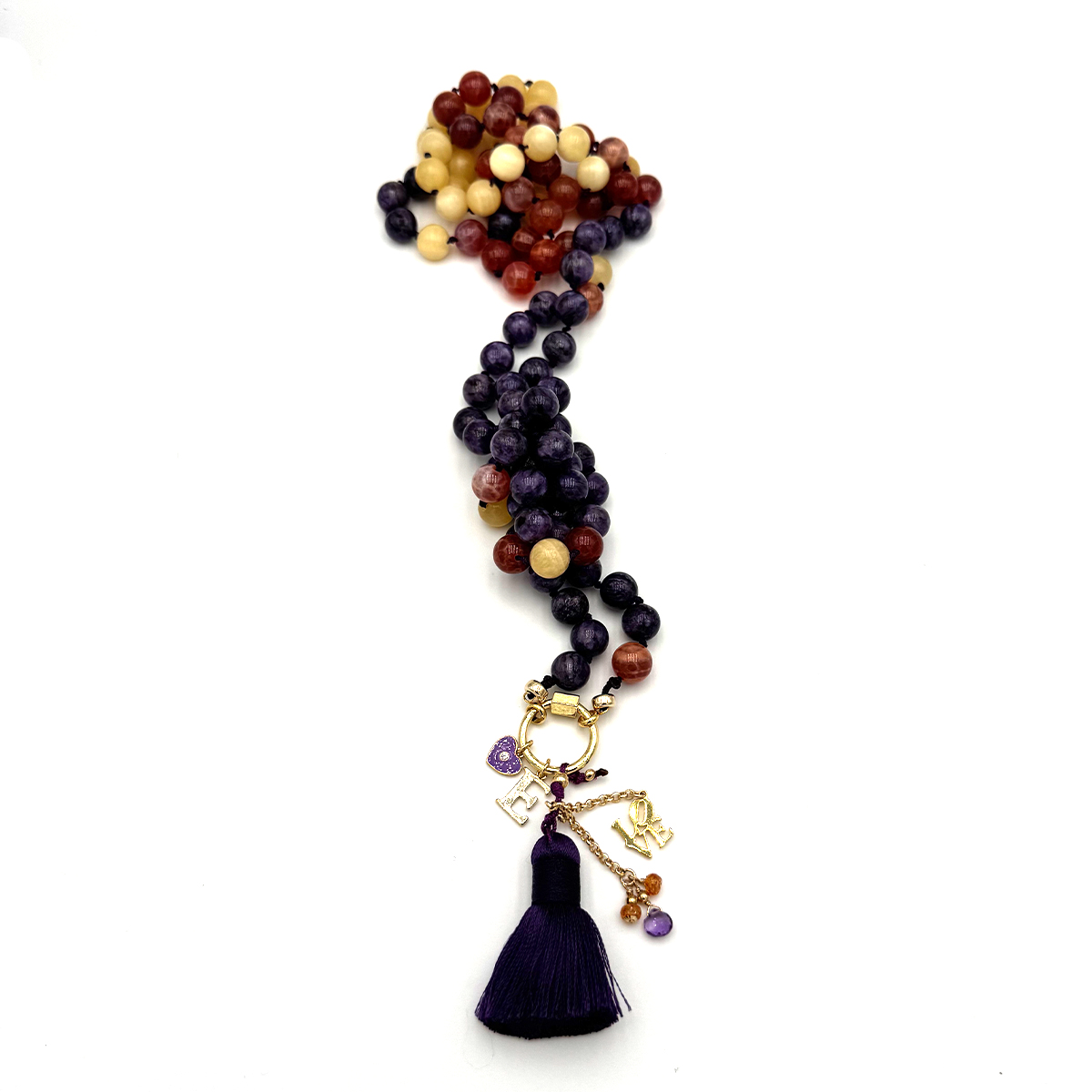 Elemental Frequency Necklace | Honey Jade & Charoite – Image 2