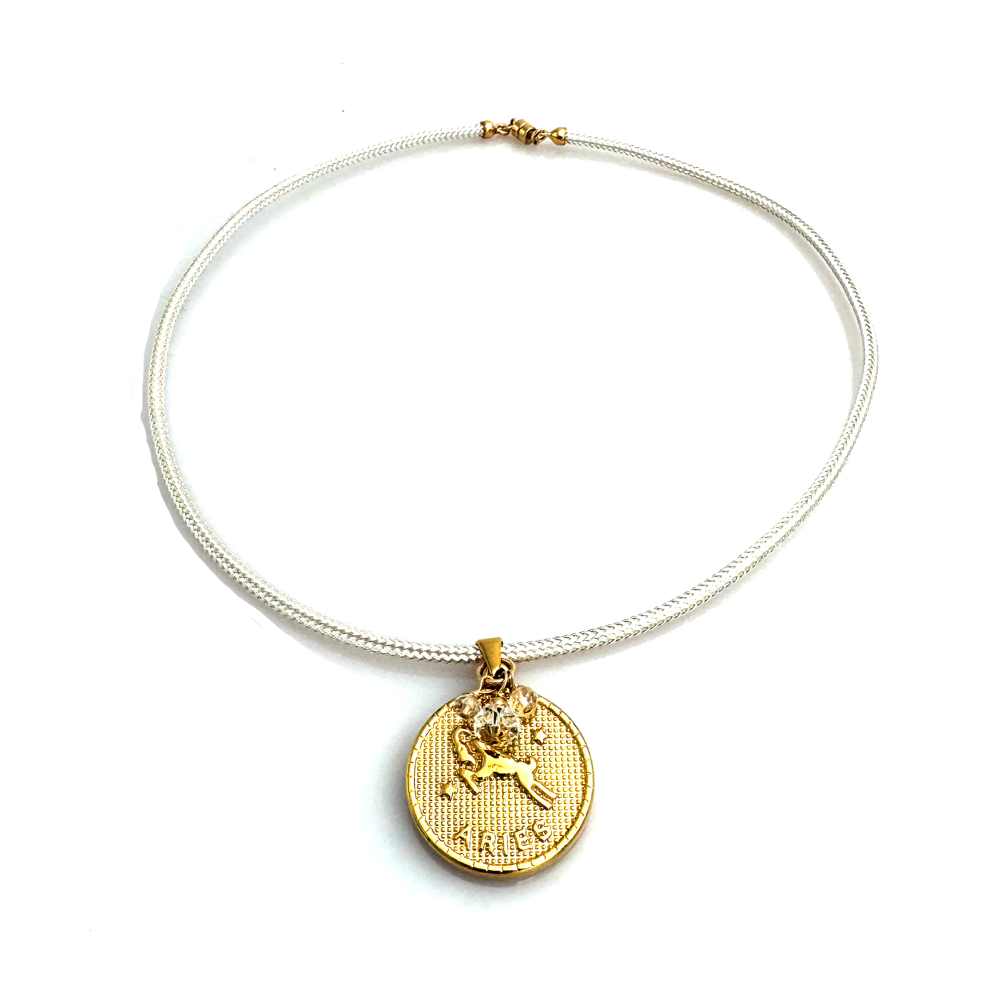 Elemental Medallion Birthstone Necklace – Aries, Black