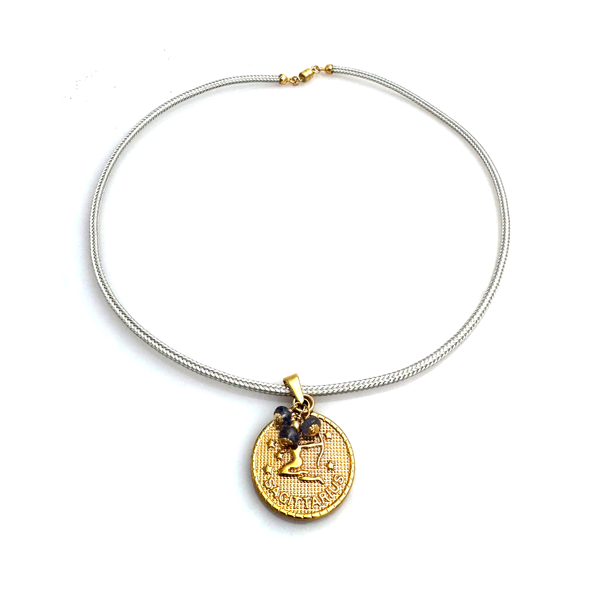 Elemental Medallion Birthstone Necklace – Sagittarius, Black