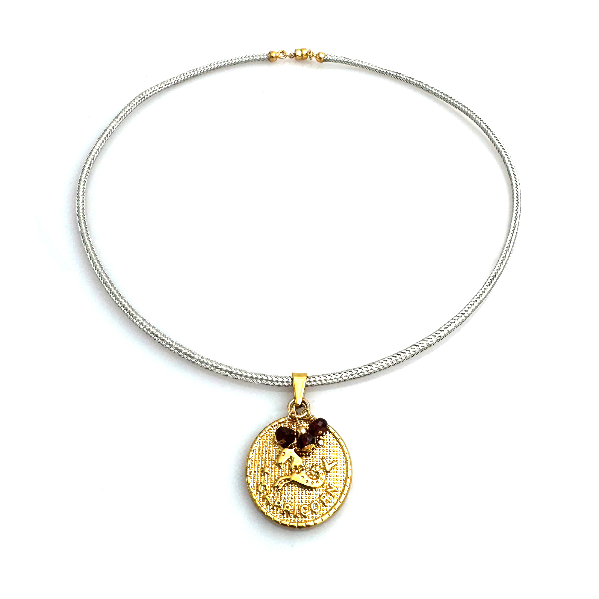 Elemental Medallion Birthstone Necklace – Capricorn, Black