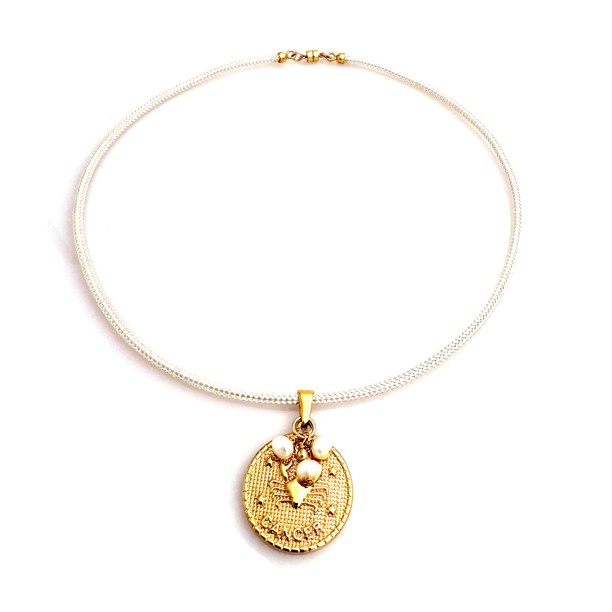 Elemental Medallion Birthstone Necklace – Cancer, Black