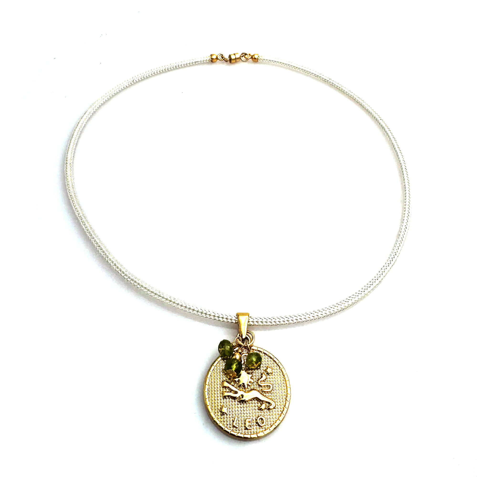 Elemental Medallion Birthstone Necklace – Leo, Black