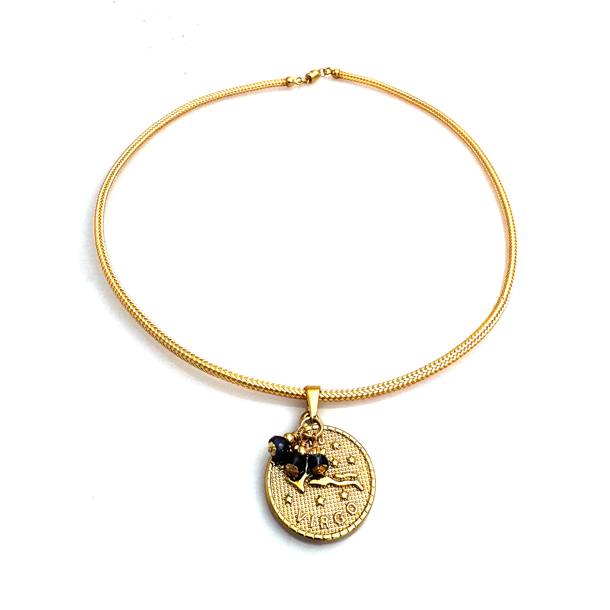 Elemental Medallion Birthstone Necklace – Virgo, Black