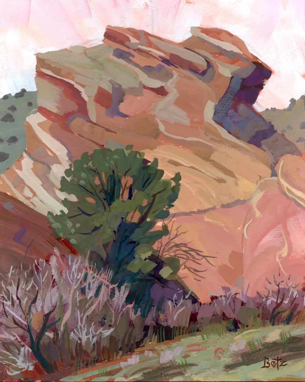 Trading Post Rocks | Original Gouache Painting – Image 1