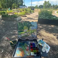 Summer Garden | Original Gouache Painting – Image 2