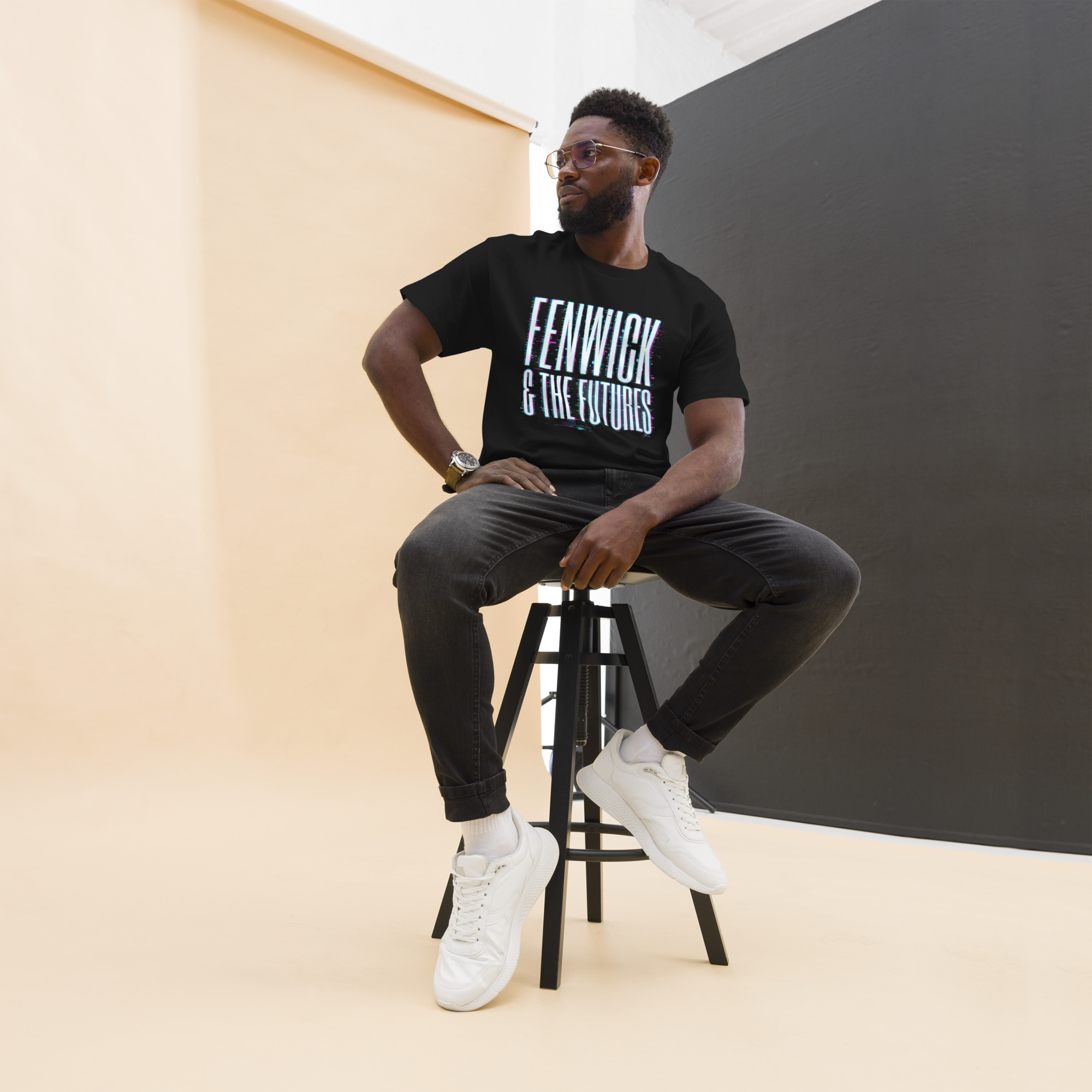 NEW! Glitchy Logo Tee (black) – Image 2