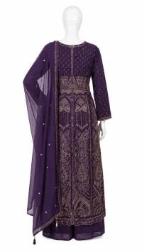 Flared center Cut Anarkali with Flared Palazzo – Image 2