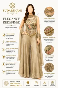 Indo Western  Crop Top & Palazzo – Image 3