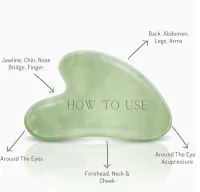 Gua Sha Stone Facial Massage Tool - Rose Quartz & Jade – Image 2