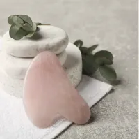 Gua Sha Stone Facial Massage Tool - Rose Quartz & Jade – Image 1